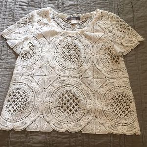 Anthropologie White Lace Blouse